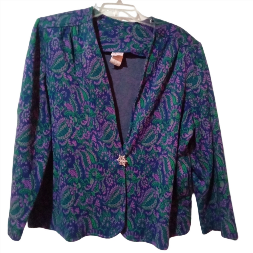 Vintage Graff Paisley Women's Blazer and  Crystal Brooch